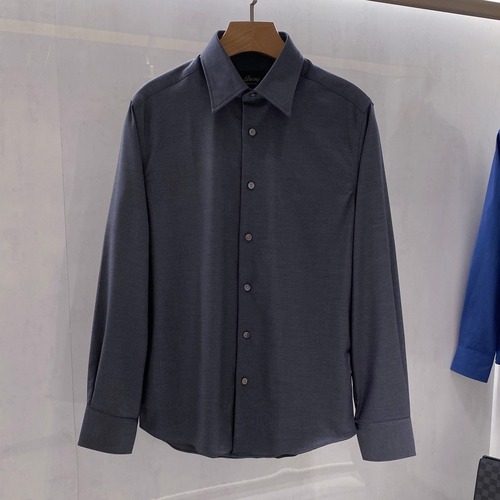 Balenciaga Business Casual Shirt Cotton Modal Wool Blend Gray 발렌시아가 비즈니스 캐주얼 셔츠 코튼 모달 울 블렌드 그레이