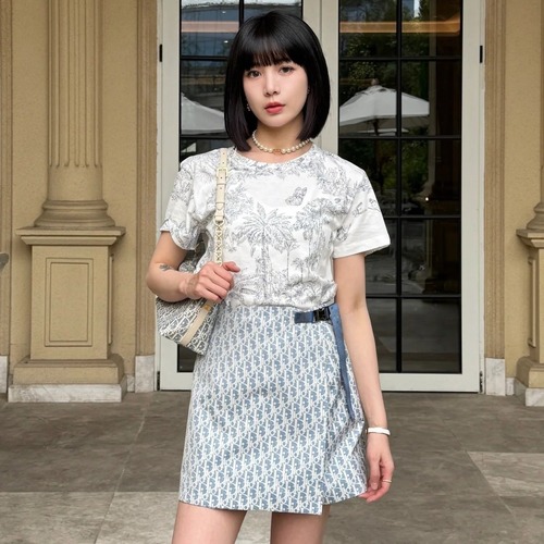 Dior Oblique Jacquard Skort Blue Pants 디올 오블리크 자카드 스커트 팬츠 블루
