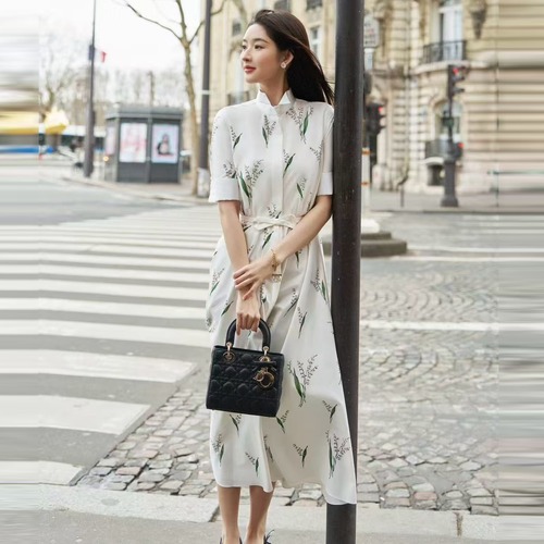 Dior Lily Print Ribbon Dress 디올 릴리 프린트 리본 드레스