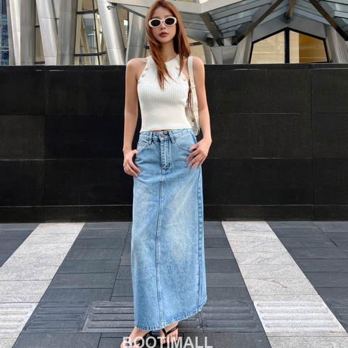 Celine Logo Denim A-Line Denim Skirt 셀린느 로고 데님 A라인 데님 스커트