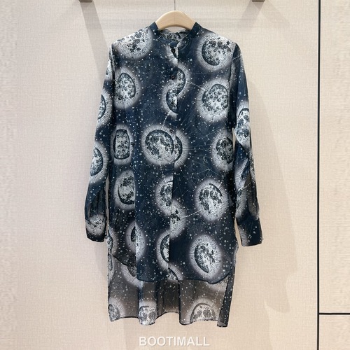 Dior Zodiac Universe Print Shirt Silk Cotton Blue 디올 조디악 유니버스 프린트 셔츠 실크 코튼 블루