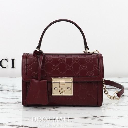 Gucci Red Embossed Mini Embossed Calfskin Red Top Handle Bag 구찌 레드 엠보스 미니 엠보스드 카프스킨 레드 탑핸들백 20cm