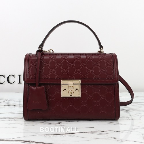 Gucci Red Embossed Small Embossed Calfskin Red Top Handle Bag 구찌 레드 엠보스 스몰 엠보스 카프스킨 레드 탑핸들백 26cm