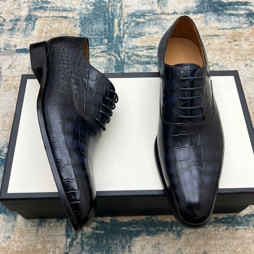 Gucci Hand-Polished Calfskin Derby Calfskin Leather Black Dress Shoes 구찌 핸드폴리시드 카프스킨 더비 카프스킨 레더 블랙 드레스 슈즈