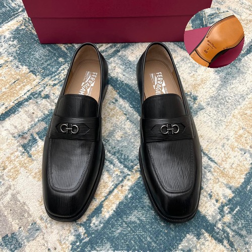 Fendi Calfskin Buckle Derby Calfskin Leather Black Dress Shoes 펜디 송아지가죽 버클 더비 송아지가죽 블랙 드레스 슈즈