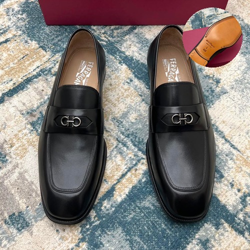Fendi Calfskin Buckle Derby Calfskin Leather Black Dress Shoes 펜디 송아지가죽 버클 더비 송아지가죽 블랙 드레스 슈즈