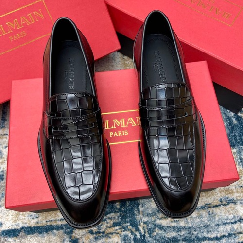 Balmain Calfskin Dress Derby Calfskin Leather Black Dress Shoes 발망 송아지가죽 드레스 더비 송아지가죽 블랙 드레스 슈즈