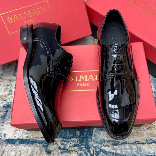 Balmain Calfskin Dress Derby Calfskin Leather Black Dress Shoes 발망 송아지가죽 드레스 더비 송아지가죽 블랙 드레스 슈즈