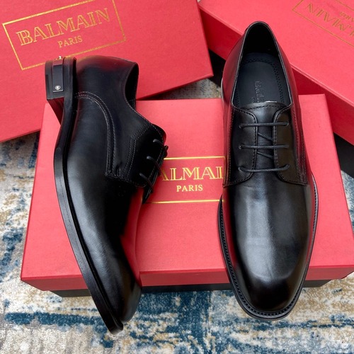 Balmain Calfskin Dress Derby Calfskin Leather Black Dress Shoes 발망 송아지가죽 드레스 더비 송아지가죽 블랙 드레스 슈즈