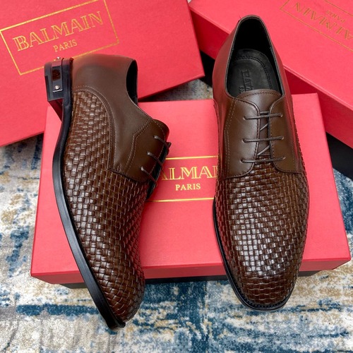 Balmain Calfskin Dress Derby Calfskin Leather Black Dress Shoes 발망 송아지가죽 드레스 더비 송아지가죽 블랙 드레스 슈즈