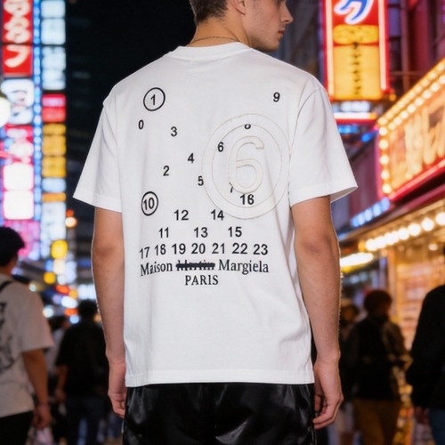 Maison Margiela Number Logo Patch Tee Black T-Shirt 메종 마르지엘라 넘버 로고 패치 티 블랙 반팔 티셔츠