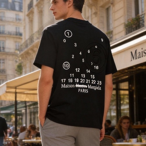 Maison Margiela Number Logo Patch Tee Black T-Shirt 메종 마르지엘라 넘버 로고 패치 티 블랙 반팔 티셔츠