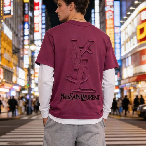 Saint Laurent Embossed Logo Tee Black T-Shirt 생로랑 엠보 로고 티 블랙 티셔츠