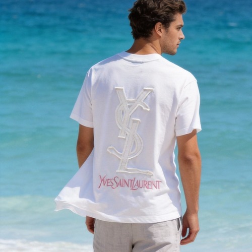 Saint Laurent Embossed Logo Tee Black T-Shirt 생로랑 엠보 로고 티 블랙 티셔츠