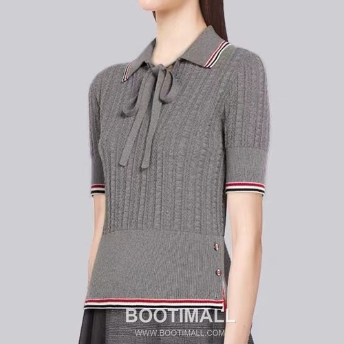 Thom Browne Bow Knit Short Sleeve White Knitwear 톰브라운 보우 니트 반소매 화이트