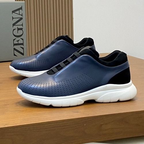 Zegna Elastic Band Low-Top Lambskin 제냐 엘라스틱 밴드 로우탑 램스킨 스웨이드 스니커즈