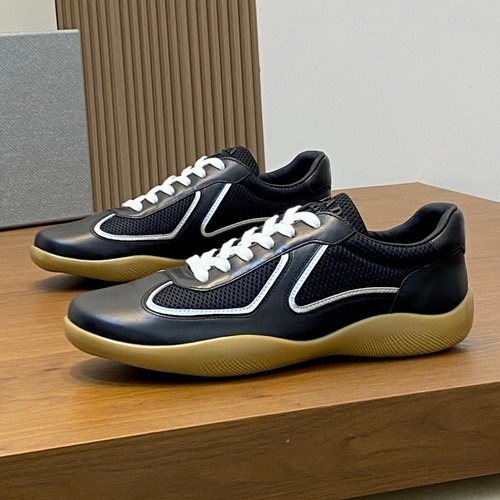 Prada Geometric Panel Runner Calfskin 프라다 지오메트릭 패널 러너 송아지가죽 메쉬 스니커즈