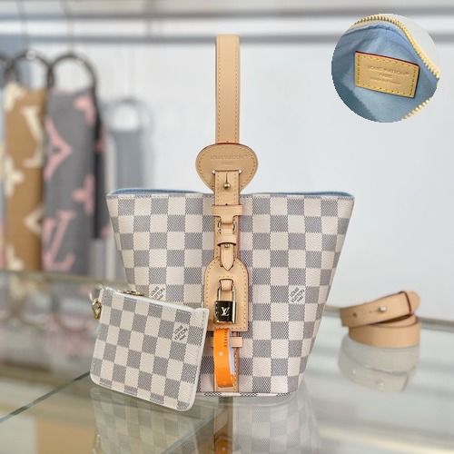 Louis Vuitton All In BB Damier Azur Handbag N40855 루이비통 올인 BB 다미에 아주르 토트백 16cm