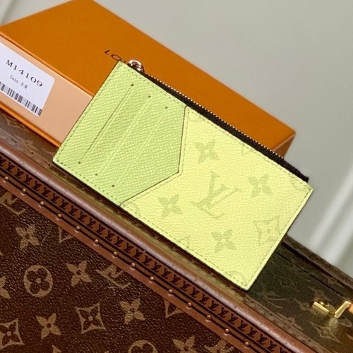 Louis Vuitton Monogram Taiga Coin Card Coated Canvas and Leather Yellow Holder 루이비통 모노그램 타이가 코인 카드 코티드 캔버스 레더 옐로우 14.5cm