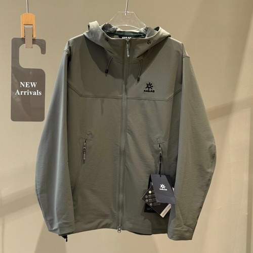 Kailas M8-X Softshell Hoodie Nylon Polyester Elastane Iron Green Windbreaker 카일라스 M8-X 소프트쉘 후디 나일론 폴리에스터 엘라스틴 아이언 그린 바람막이