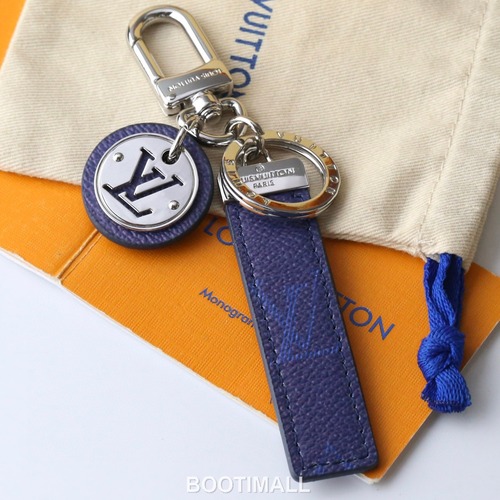 Louis Vuitton Rectangular Tag Logo Cutout Leather White Keyring 루이비통 직사각 태그 로고 컷아웃 가죽 화이트 키링