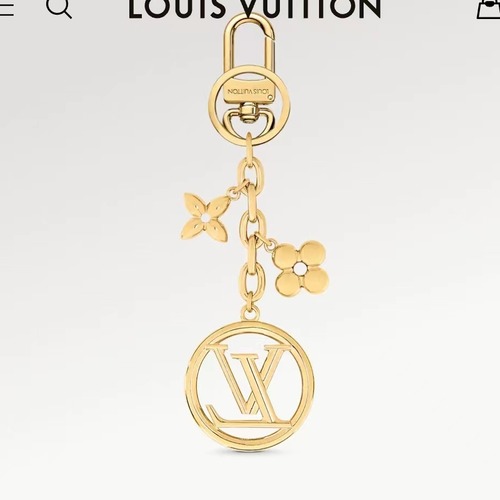 Louis Vuitton Circle Twinkling Monogram Flower Metal Gold Bag Charm Key Holder 루이비통 서클 트윙클링 모노그램 플라워 메탈 골드 백참 키홀더
