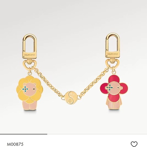 Louis Vuitton Vivienne Petula LV Circle Twinkling Metal Yellow Bag Charm Key Holder 루이비통 비비엔 펫츌라 LV 서클 트윙클링 메탈 옐로우 백참 키홀더