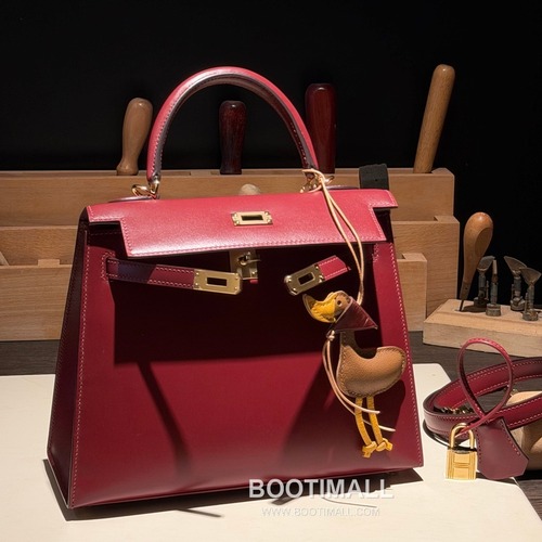 Hermes Kelly 25 Box Calf Rouge H Top Handle Bag 에르메스 켈리 25 박스 카프 루즈 H 탑핸들백 25cm