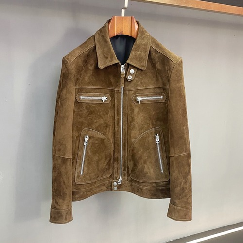 Tom Ford Men's Suede Lambskin Brown Jacket 톰포드 톰 남성 스웨이드 양가죽 브라운 자켓