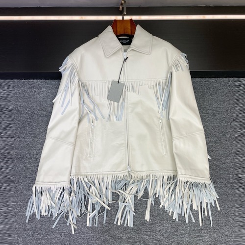 Balenciaga Fringe Lambskin Jacket Black 발렌시아가 프린지 램스킨 재킷 양가죽 블랙