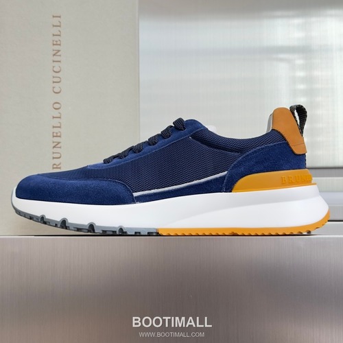 Brunello Cucinelli Cotton Knit Calfskin Platform Lambskin Rubber Black Sneakers 브루넬로 쿠치넬리 코튼 니트 카프스킨 플랫폼 램스킨 러버 블랙 스니커즈