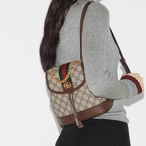 Gucci Ophidia GG Supreme Mini GG Canvas Beige Backpack 구찌 오피디아 GG 수프림 미니 캔버스 베이지 백팩 20.5cm