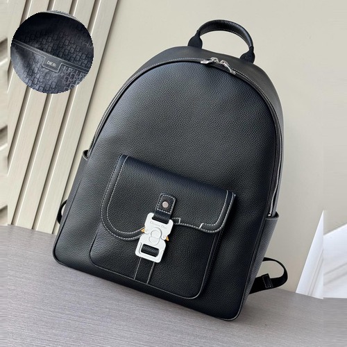 Dior Saddle Zip Backpack Grained Calfskin Black 디올 새들 지퍼 백팩 그레인드 카프스킨 블랙 43.5cm