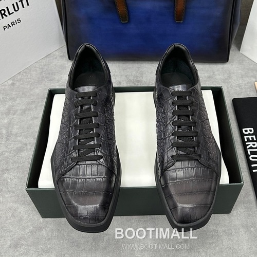 Berluti Stellar Diamond-Cut Croc-Embossed Cowhide Brown Sneakers 벨루티 스텔라 다이아몬드 컷 크로커 엠보스 소가죽 브라운 스니커즈