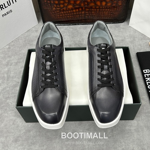 Berluti Stellar Diamond-Cut Calfskin Black Sneakers 벨루티 스텔라 다이아몬드 컷 송아지가죽 블랙 스니커즈