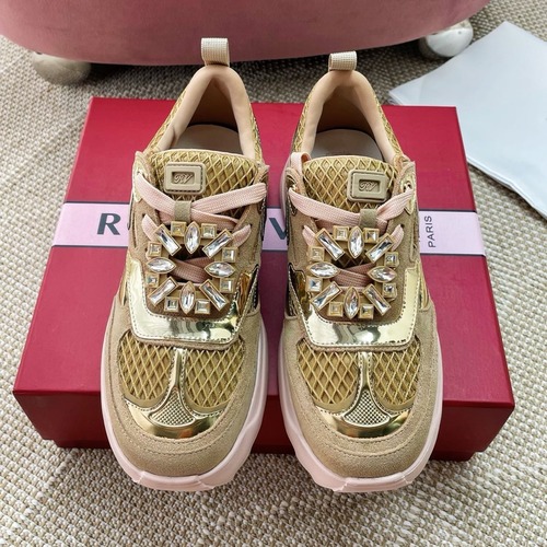 Roger Vivier Run Crystal Mesh Lambskin Sneakers 로저 비비에 크리스털 버클 메쉬 양가죽 스니커즈 굽높이7cm