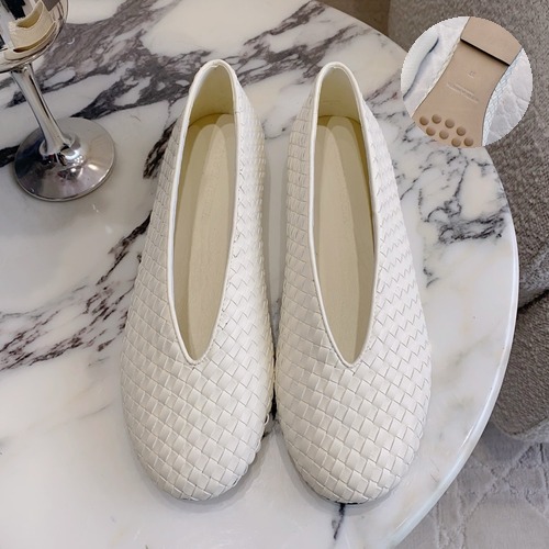 Bottega Veneta Intrecciato Lace-Trim Ballet Woven Leather Multicolor Flat 보테가 베네타 인트레치아토 레이스 트림 발레 우븐 레더 멀티컬러 플랫