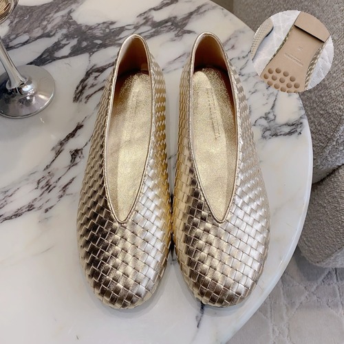 Bottega Veneta Intrecciato Lace-Trim Ballet Woven Leather Multicolor Flat 보테가 베네타 인트레치아토 레이스 트림 발레 우븐 레더 멀티컬러 플랫