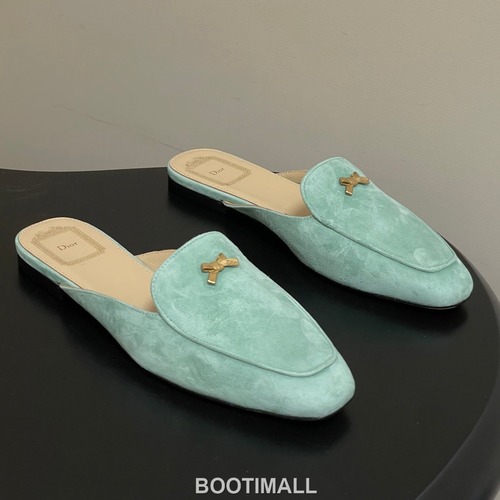 Dior Baby Bow CD Hardware Suede Lambskin Gold Mules 디올 베이비 보우 CD 하드웨어 스웨이드 램스킨 골드 뮬