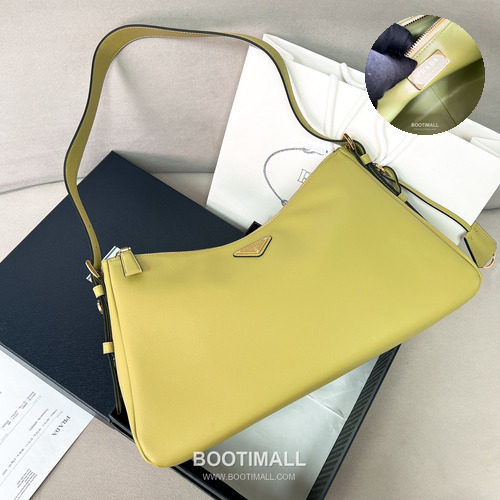 Prada Aimee Cowhide Avocado Green Hobo Bag 프라다 에이미 1BC228 소가죽 아보카도 그린 호보백 39cm