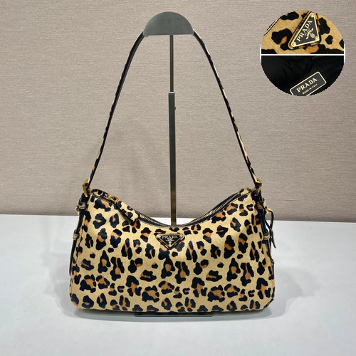 Prada Aimee Leopard Print Printed Fabric Hobo Bag 프라다 에이미 레오파드 프린트 1BC229 패브릭 호보백 31cm