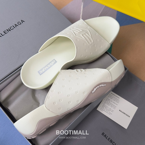 Balenciaga Monday Ultra Retro 3B Leather Textile Black Slides 발렌시아가 먼데이 울트라 레트로 3B 가죽 텍스타일 블랙 슬라이드