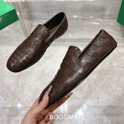 Bottega Veneta Bicolor Intrecciato Square-Toe Leather Black Slides 보테가 베네타 바이컬러 인트레치아토 스퀘어토 가죽 블랙 슬라이드