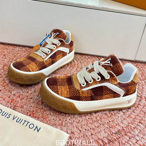 Louis Vuitton Tilted Damier Platform Trainer Cowhide Brown 루이비통 틸티드 다미에 플랫폼 트레이너 소가죽 브라운 스니커즈