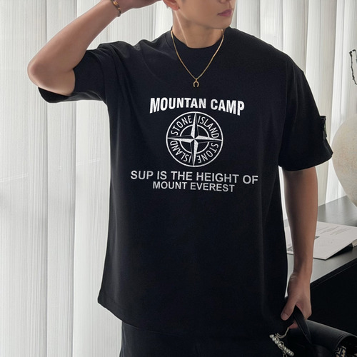 Stone Island 260g Crewneck Tee Black T-Shirt 스톤아일랜드 260g 크루넥 티 블랙 티셔츠