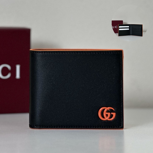 Gucci Zip Card Case Leather Light Green Holder 구찌 지퍼 반지갑 가죽 오렌지 11cm