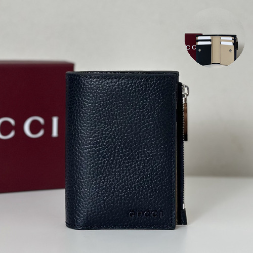 Gucci 817021 Compact Bifold Canvas Navy Wallet 구찌 817021 컴팩트 반지갑 캔버스 네이비 11.5cm