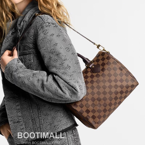 Louis Vuitton Speedy Bandouliere Damier Ebene Coated Canvas Brown Zip Wallet 루이비통 스피디 반둘리에 다미에 에벤 코팅 캔버스 브라운 지퍼 지갑 25cm