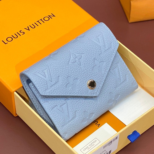 Louis Vuitton Zoe Monogram Empreinte Grained Cowhide Blue Bifold Wallet 루이비통 조에 모노그램 앙프렝뜨 M83271 그레인드 소가죽 블루 반지갑 12cm