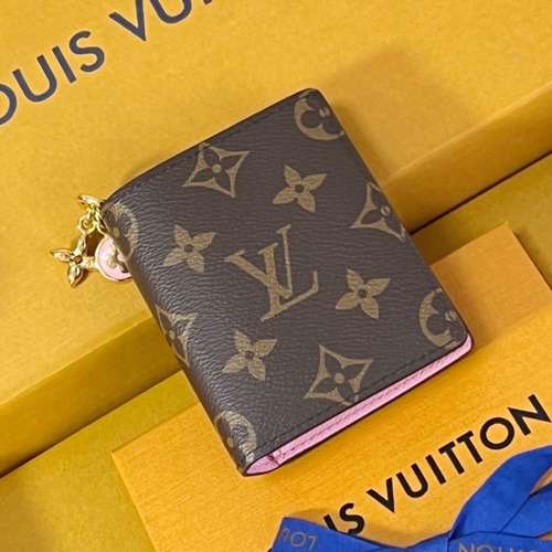 Louis Vuitton Charms Monogram Pocket Canvas Brown Zip Wallet 루이비통 참스 모노그램 포켓 캔버스 브라운 지퍼 지갑 10cm